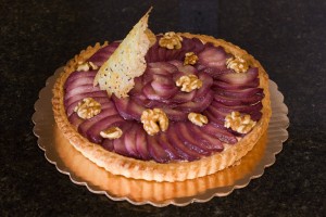 Poached Pear And Walnut Tart